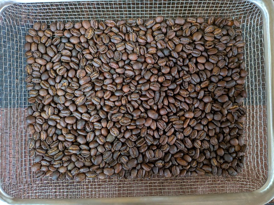 Coffee beans after roasting